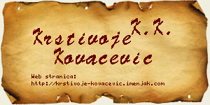 Krstivoje Kovačević vizit kartica